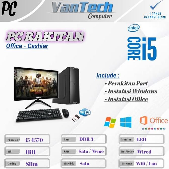 Komputer Pc Rakitan Intel Core I5 4570 - Pc Slim / Desktop Siap Pakai New Stok