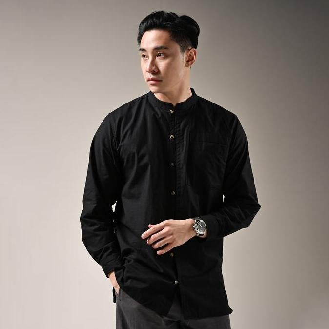 baru  SYAM Black by Kaum Adam - Kemeja koko modern lengan panjang
