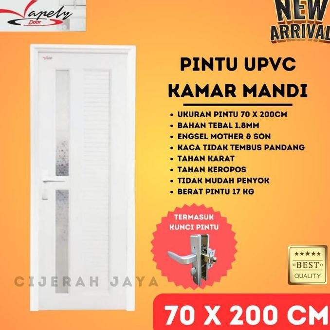 PINTU UPVC KAMAR MANDI KUSEN, ENGSEL & KUNCI / PINTU U-PVC KOMPLIT
