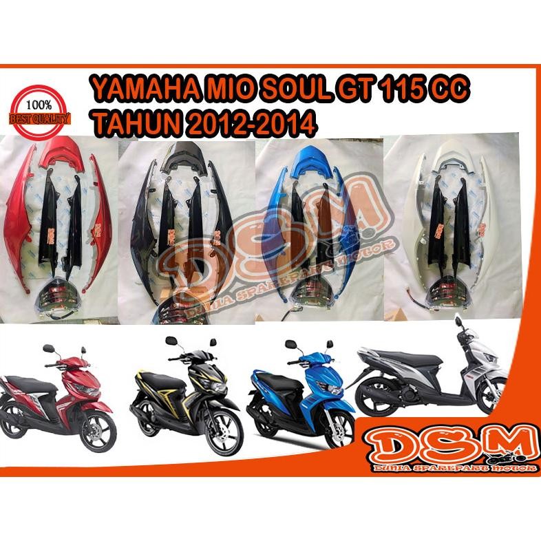 MIO SOUL GT 115 CC TAHUN 2012 - 2014 / PAKET COVER BODY MIO SOUL GT 2013 HITAM BIRU MERAH PUTIH