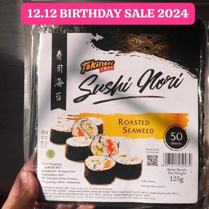 

TERBARU - TOKINORI SUSHI NORI 50 SHEET / LEMBAR - RUMPUT LAUT PANGGANG - ROASTED SEAWEED