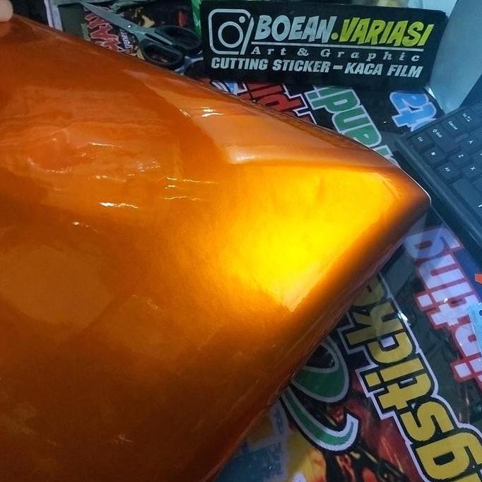 Sticker Skotlet vinyl ORANGE METALIK ORANGE CANDY MOTOR MOBIL