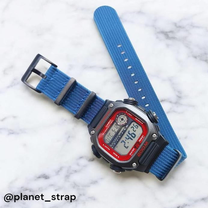 baru Nato Ribbed Nylon Strap Jam Casio DW-291H Series with Adapter Strap