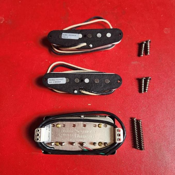 restock  Pickup HSS SEYMOUR DUNCAN TB-14 CUSTOM V CROME Cover + SSL-1 WHITE