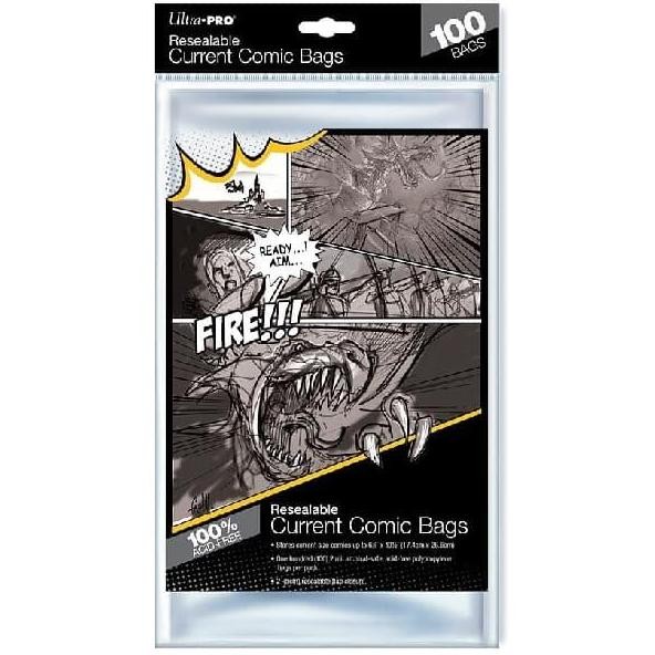 

10lembar Ultra Pro Current Size 6-7/8" X 10-1/2" Resealable Comic Bags