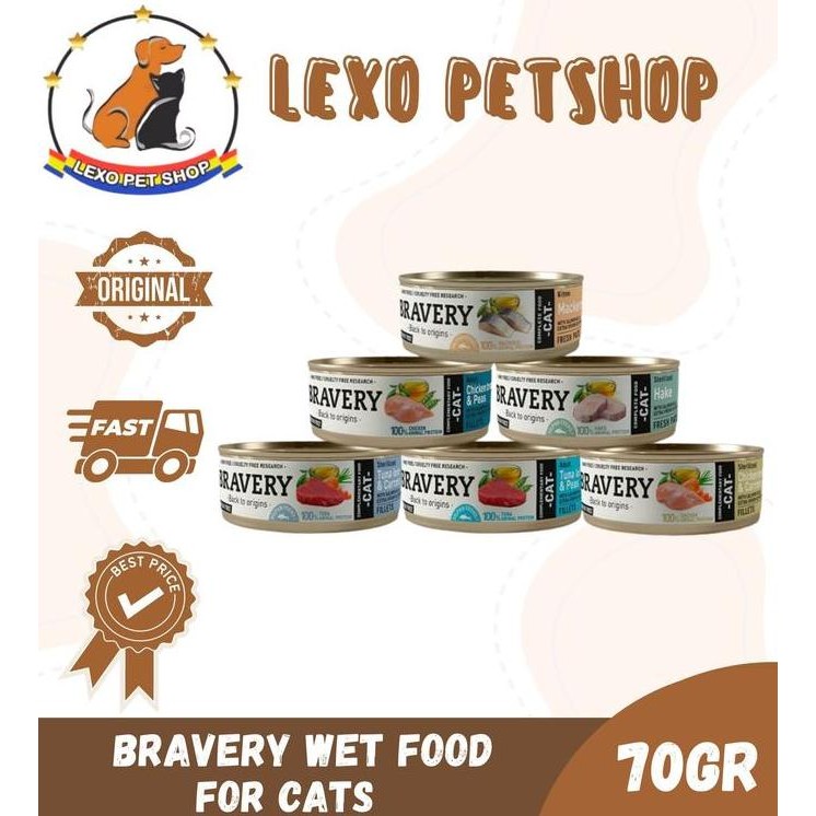 BRAVERY Wet Food for Cats 70gr / Makanan Basah Kucing / Wet Food
