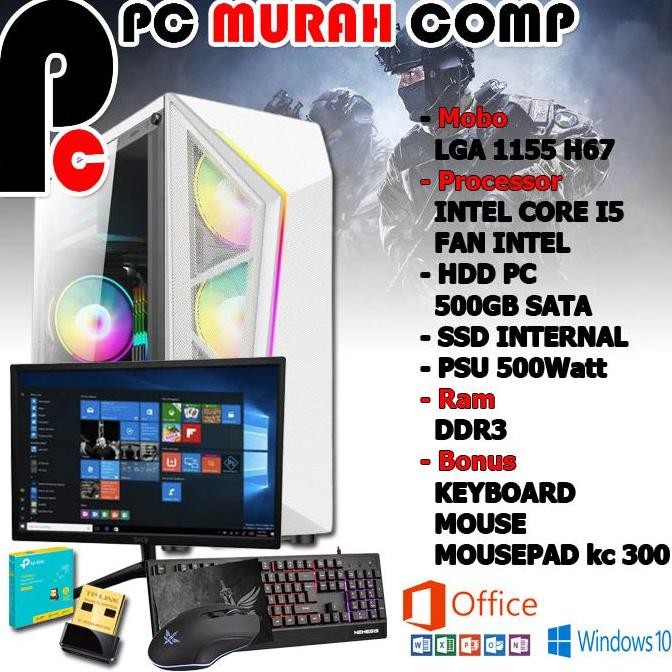 Pc Komputer Rakitan Office / Kantor Core I5 Lengkap Pc New Stok