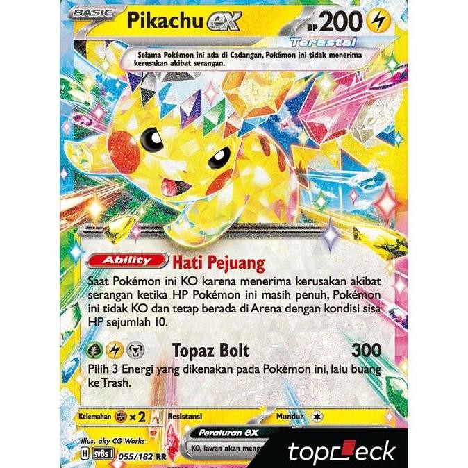 Pikachu ex (RR) - 055/182 - Kilat Rasi (SV8s)