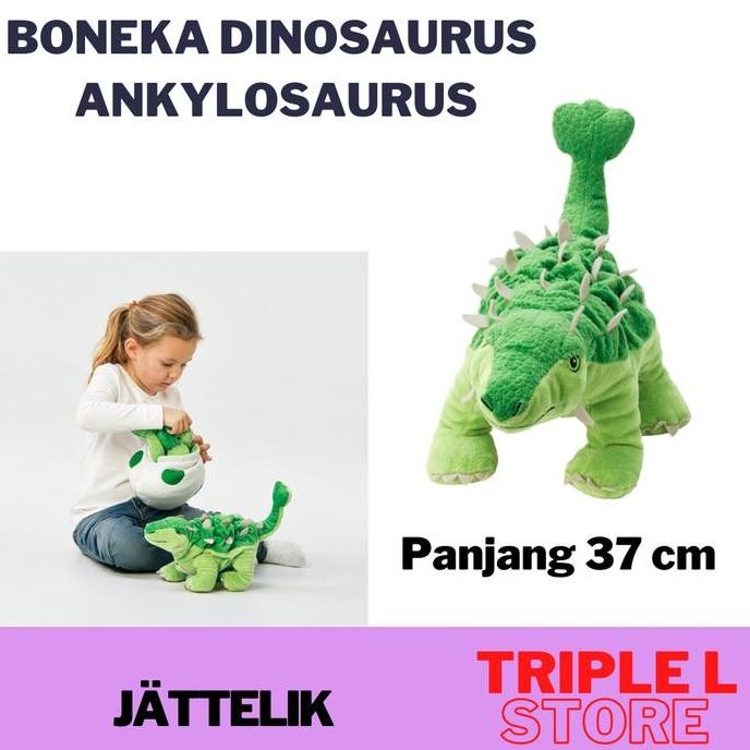 NEW Boneka Dinosaurus Dino Ankylosaurus Panjang 37 cm JTLK READY
