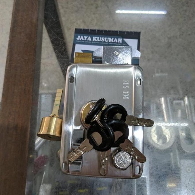 Kunci Pintu Otomatis Stainles Rimlock Mekar Gerbang Besi Geser Sliding