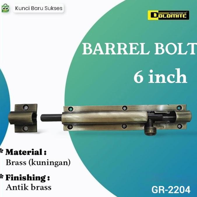 Grendel Slot Dolomite 6" Antik Brass Gr-1203