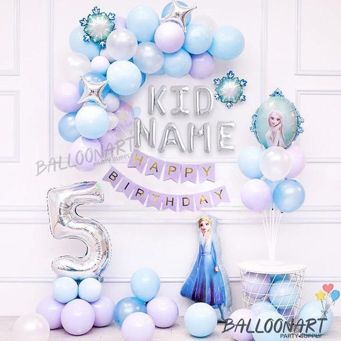 FROZEN BALLOON GARLAND DECORATION SET/DEKORASI ULANG TAHUN ANAK