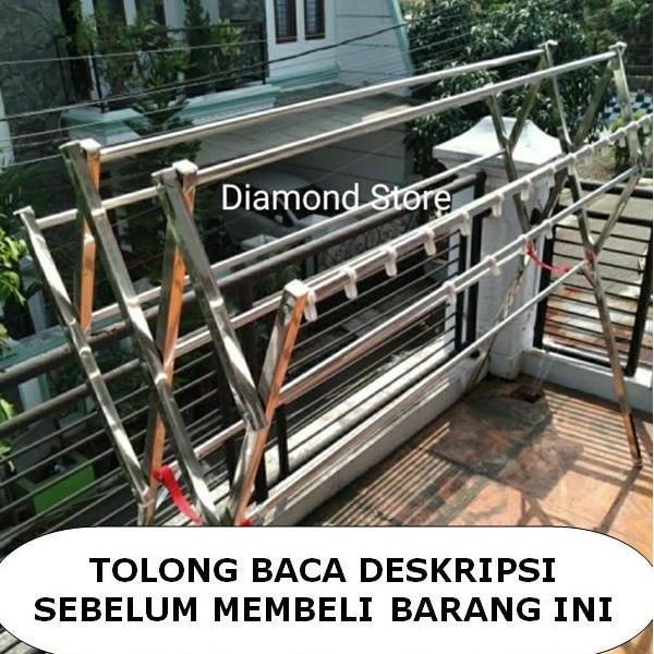 TERLARIS - Jemuran Stainless Steel Rubicon Kotak Tebal Premium jemuran baju