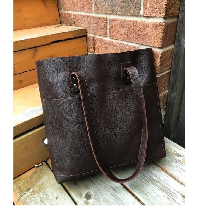 baru TOTE BAGS KULIT ASLI TAS KULIT WANITA