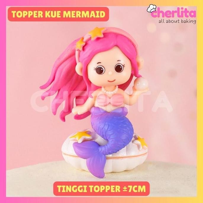 Topper Cake Mermaid Putri Duyung Hiasan Kue Ulang Tahun Cantik Anak Perempuan