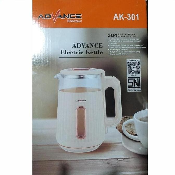 Advance Ak-301 / Ak301 Teko Listrik Kaca Transfaran - Garansi Resmi