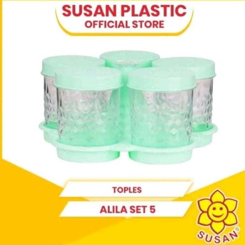 Toples + Nampan/ Toples Set 5In1/ Toples Warna Bunga/ Toples Nampan/ Toples Set Lebaran/ Toples Isi 
