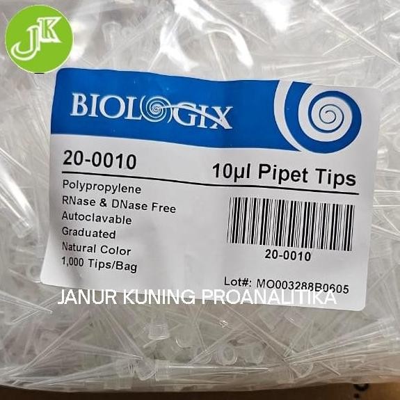TERLARIS - White Tip 10ul, Pipet Tips 10ul, Universal Tip 10ul Bulk 1000/PK Autoclavable Biologix 20