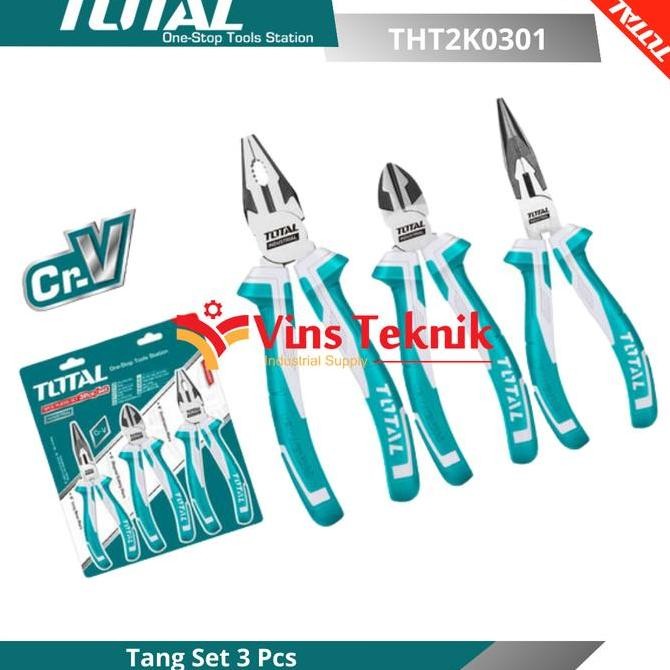 tang set tang potong lancip kombinasi 3pcs Pliers Set TOTAL THT2K0301