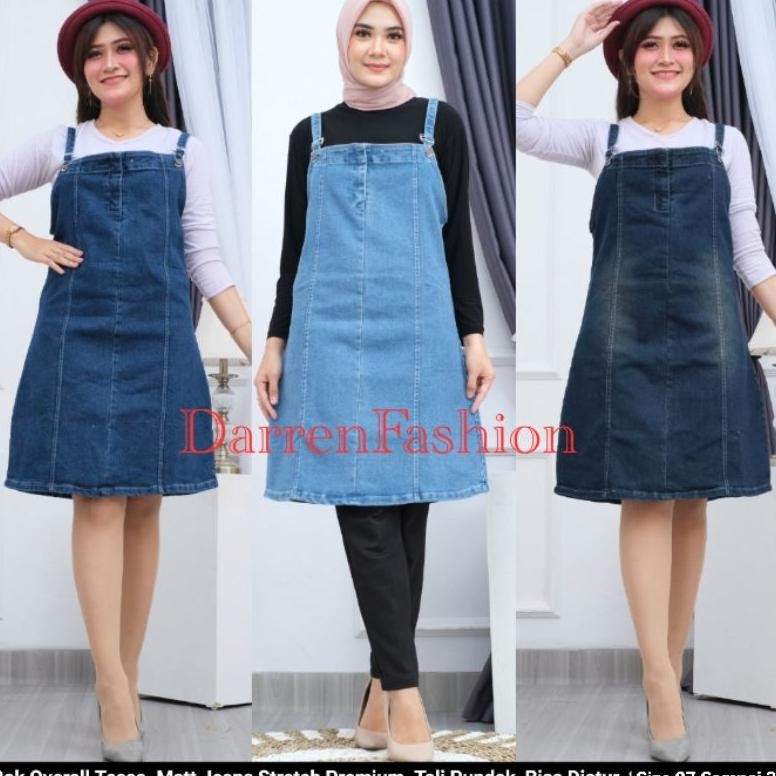 New - Rok Overall Jeans Tessa Premium . Rok Jeans Overall Tessa . Rok Overal Pendek . Overal Jeans S