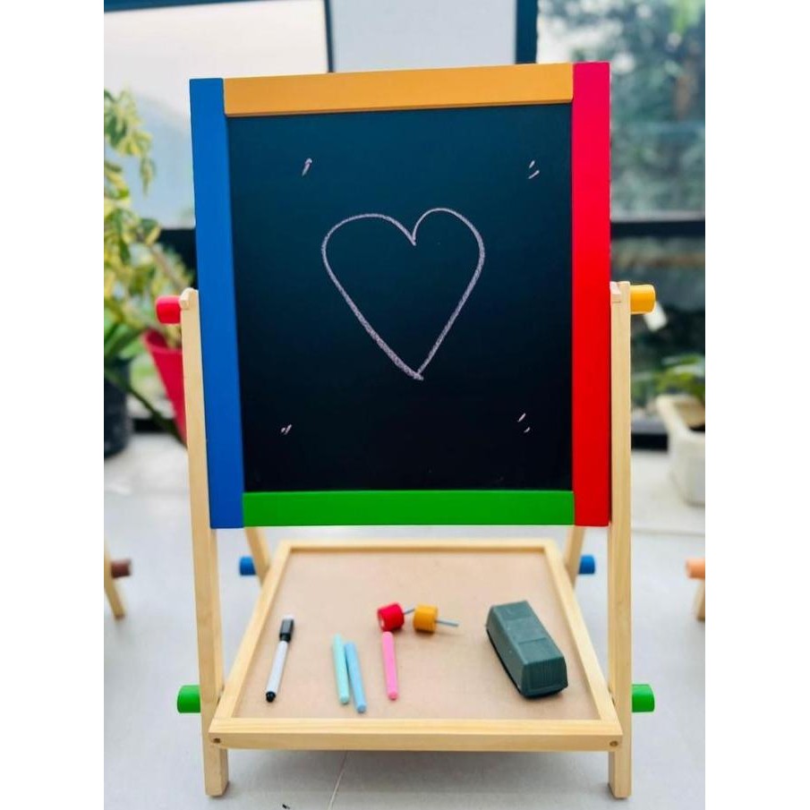 

Best Seller !!! Mainan 2In1 Magnetic Board Black Dan Whiteboard Papan Tulis Anak