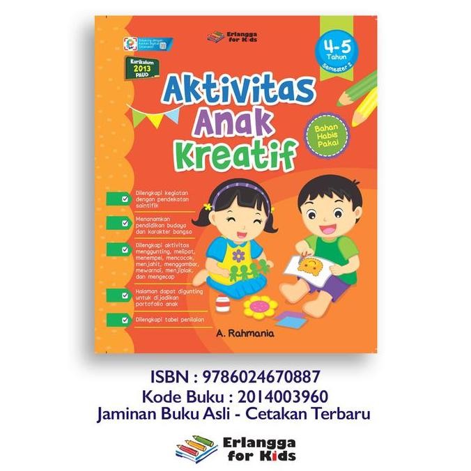Bahan Habis Pakai Aktivitas Anak Kreatif Paud Tk Erlangga