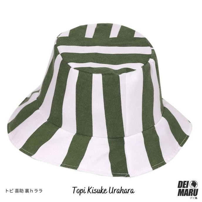 [URAHARA HAT] TOPI ANIME COSPLAY MANGA BLEACH BUCKET CAP GREEN WHITE KS