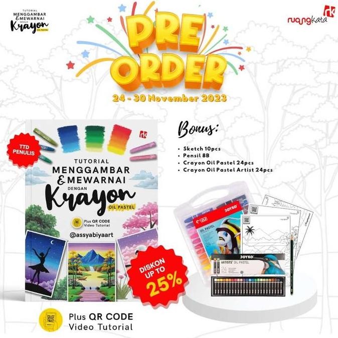 Buku Tutorial Menggambar & Mewarnai Dengan Krayon Oil Pastel