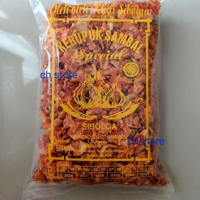 

Keripik Sambal Sibolga 1KG Cap Bawang Kerupuk alu