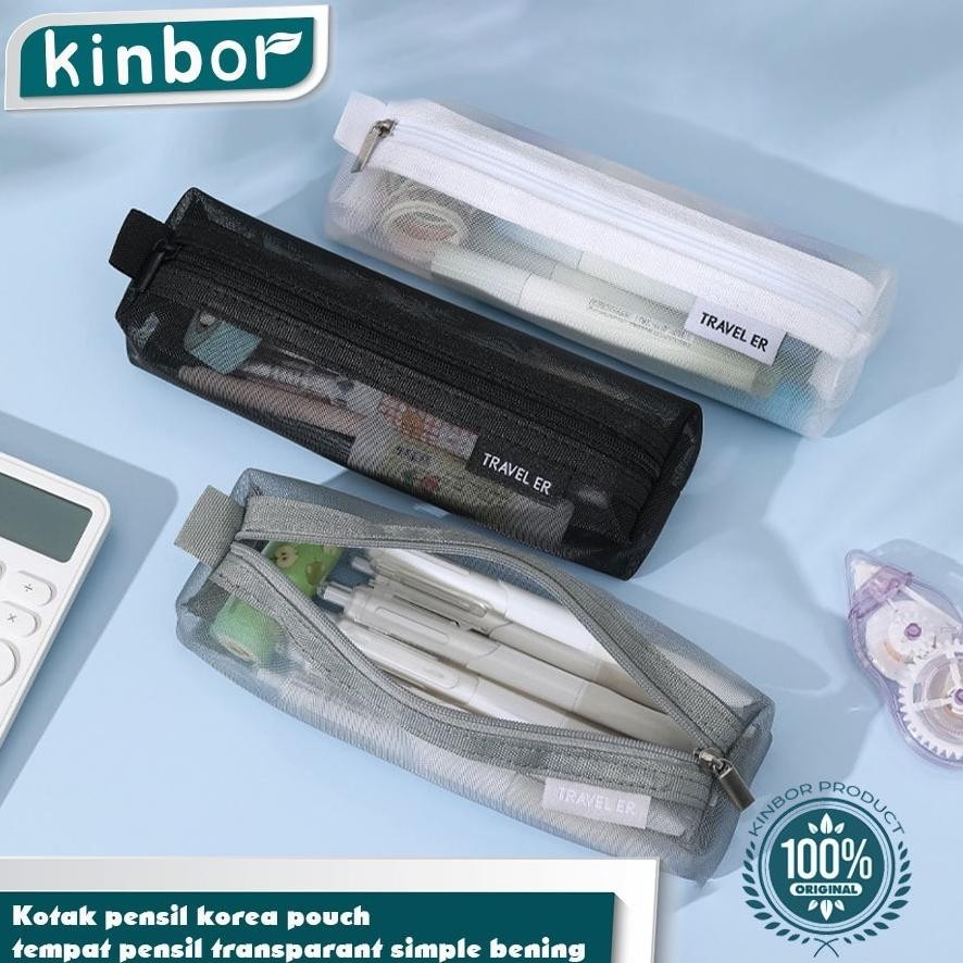 

Mma-1318 Kotak Pensil Korea Pouch/ Tempat Pensil Transparant Simple Bening Mma-1318