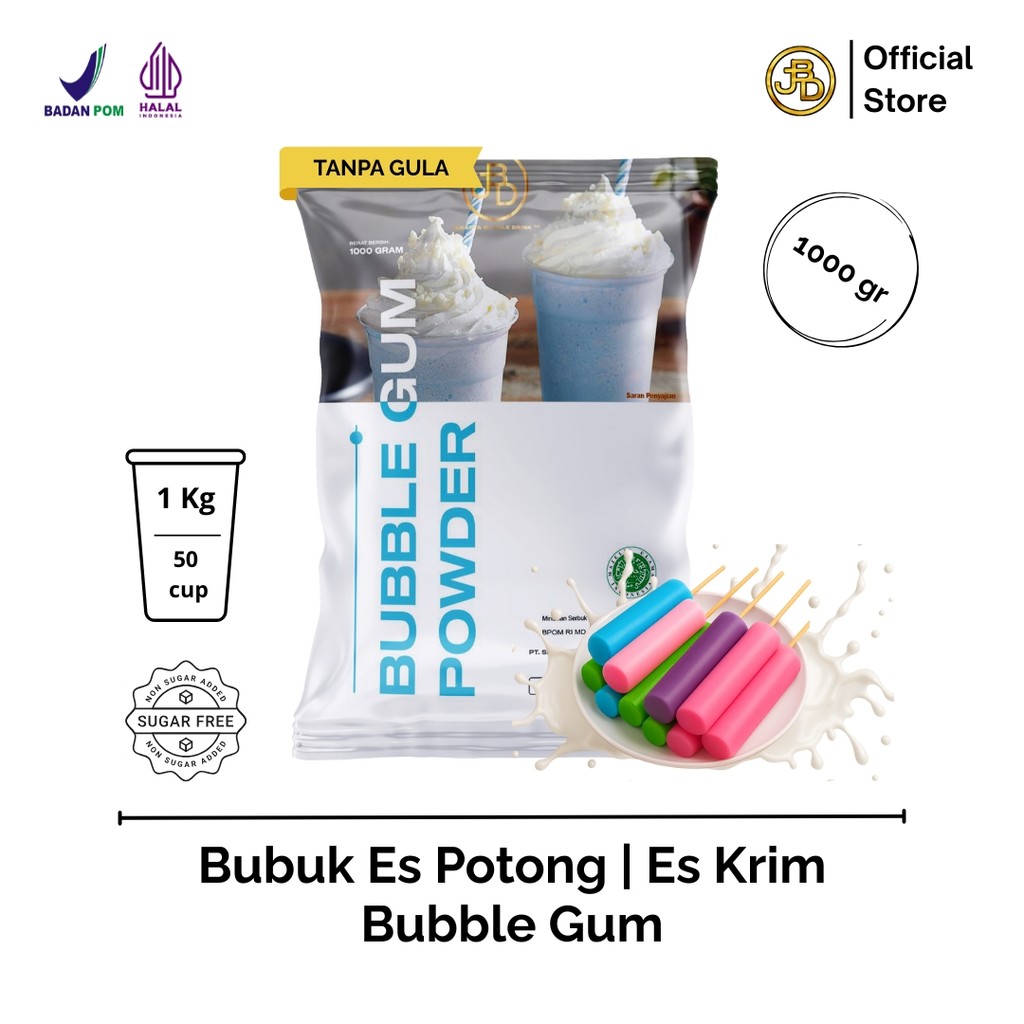 

Bubble Gum Powder 1Kg Warna Cerah untuk Es Potong Anak | JBD