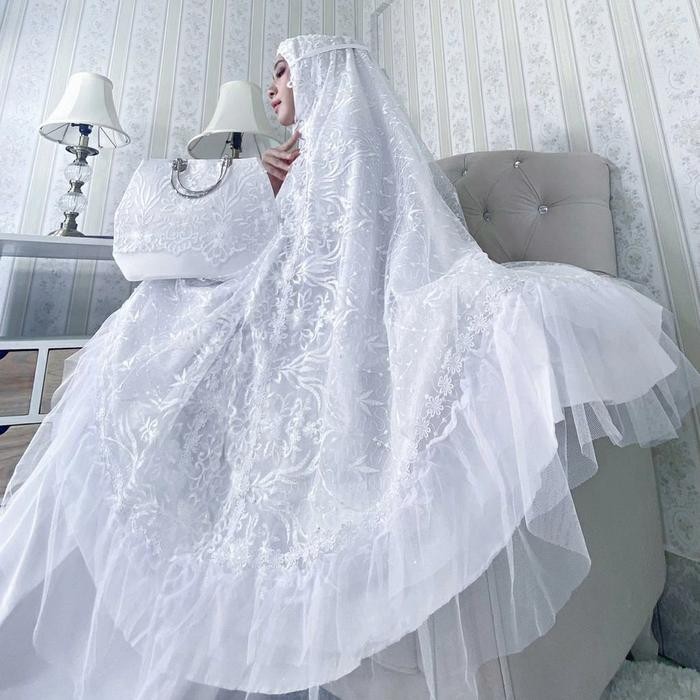 Mukena Dewasa Putih Brukat Mewah #Gratisongkir #Sale #Discount