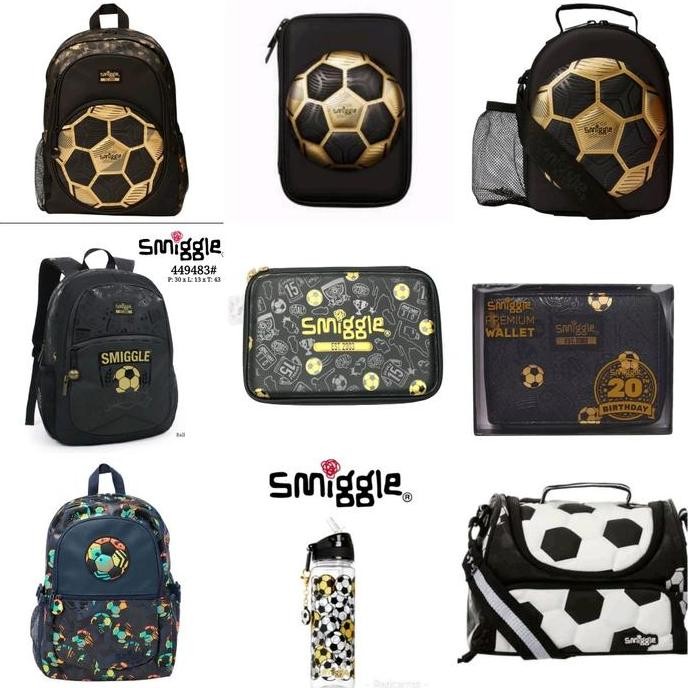 

Miliki Smiggle Soccer Ball Backpack,Pencil Case, Botol, Dompet Lunch Bag/Kado