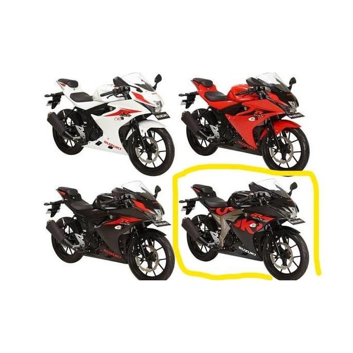 Stiker Bodi & Lis Body & Striping Gsx 150 R Hitam Glossy