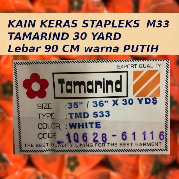 Kain Keras Interlining M33 Tamarind Stapleks Staplex Per Roll