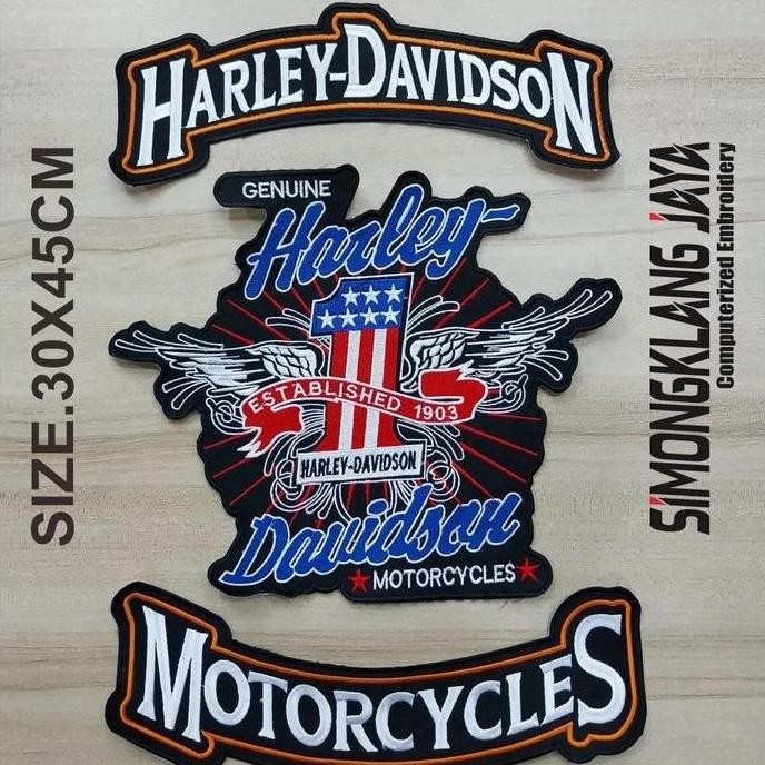 emblem bordir harley davidson
