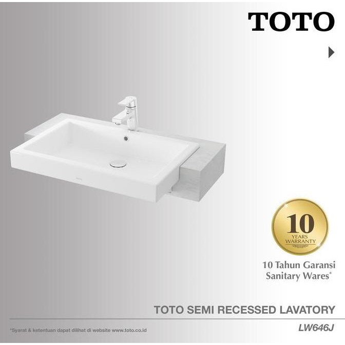 TOTO Semi Recessed Lavatory / Wastafel LW646J