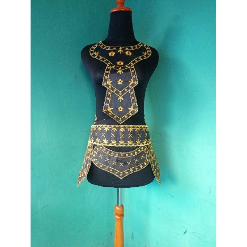 Bordir Kostum Tari Rampek/ Bordir Rampek Tari Satu Set Atas Bawah