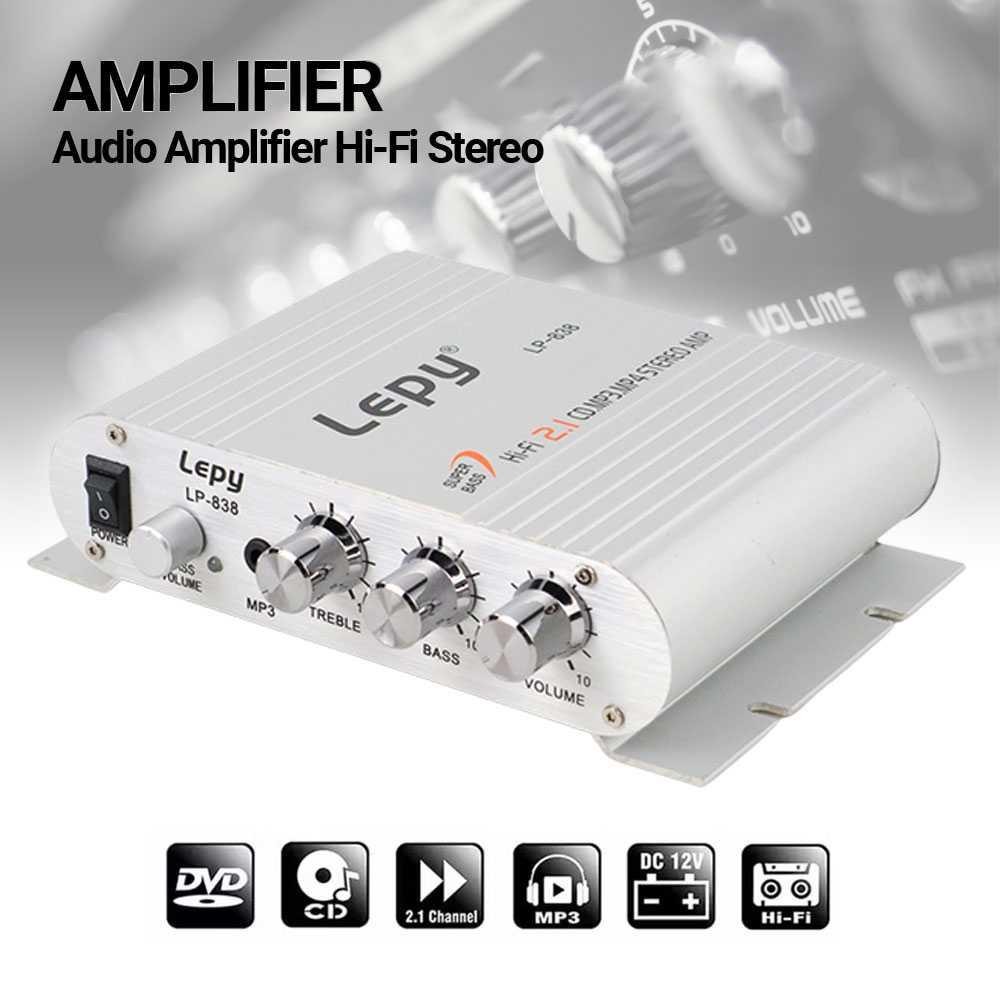 HiFi Stereo Amplifier Treble Bass Booster LP-838 Amplifier Headphone Portable Headset Setereo Streo 