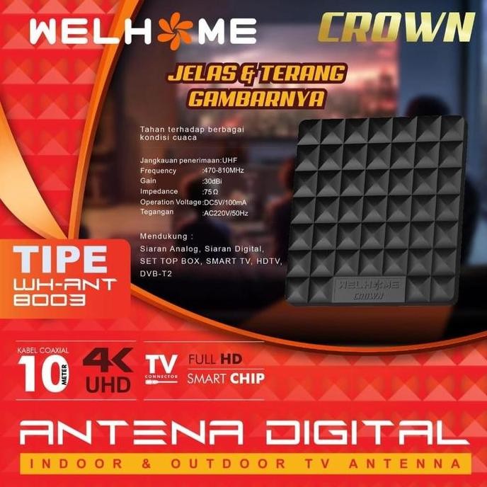 TERBARU - Antena Televisi Merk WELHOME wh-8001 Antena Digital WELHOME WH 8001