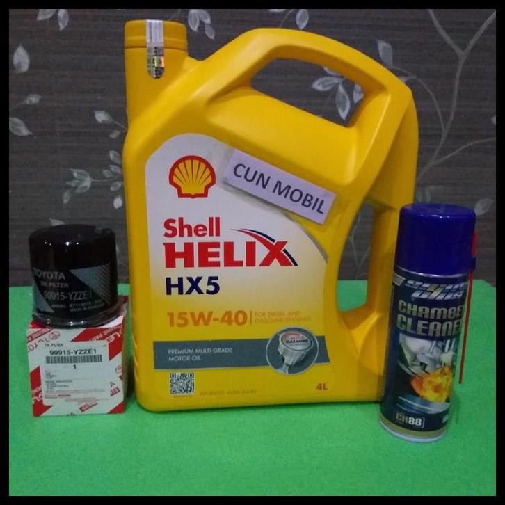 TERBARU PAKET OLI MESIN SHELL HX5 GREAT COROLLA, YARIS LAMA, VIOS LAMA 3 ITEM 