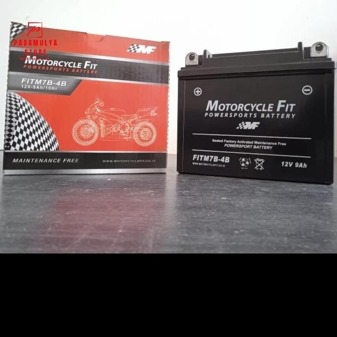 Aki Motor Fitm7B-4B 12V 9Ah Gm7B-4B Yamaha Nouvo Scorpio Honda Tiger