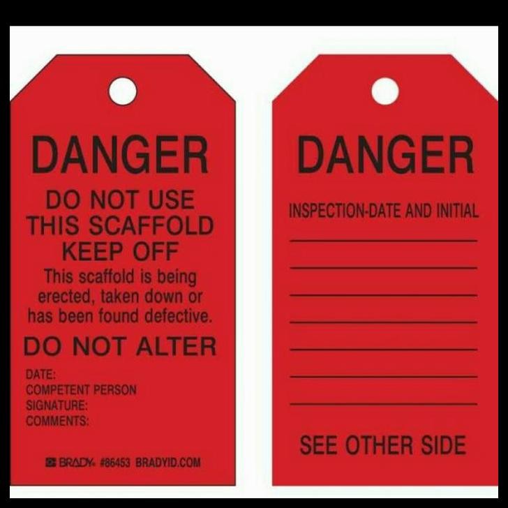 

BEST DEAL BRADY TAG HEAVYDUTY HANDS OFF 86453 B10001103