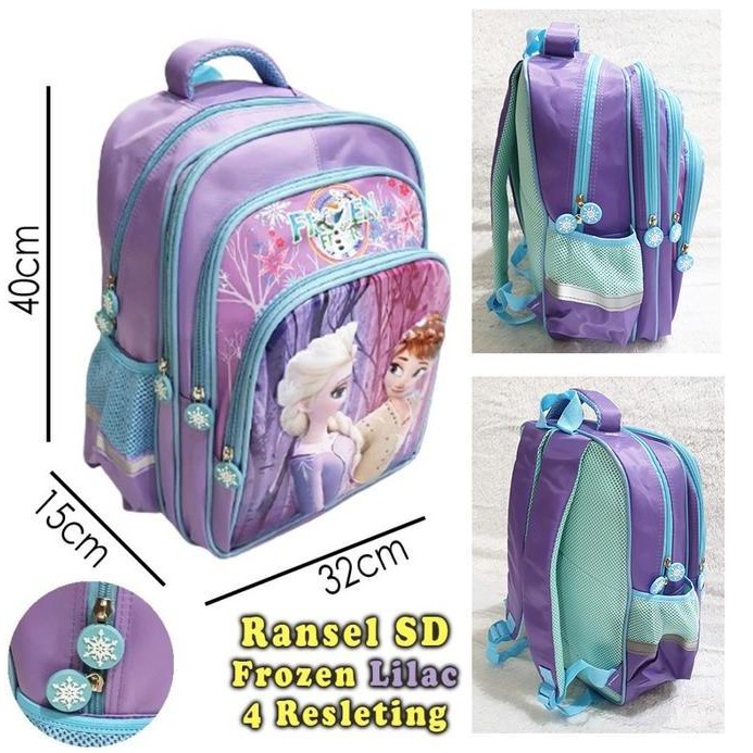 

Spesial Tas Ransel Sekolah Sd Karakter Putri Salju Lilac Sun 4Resleting Import