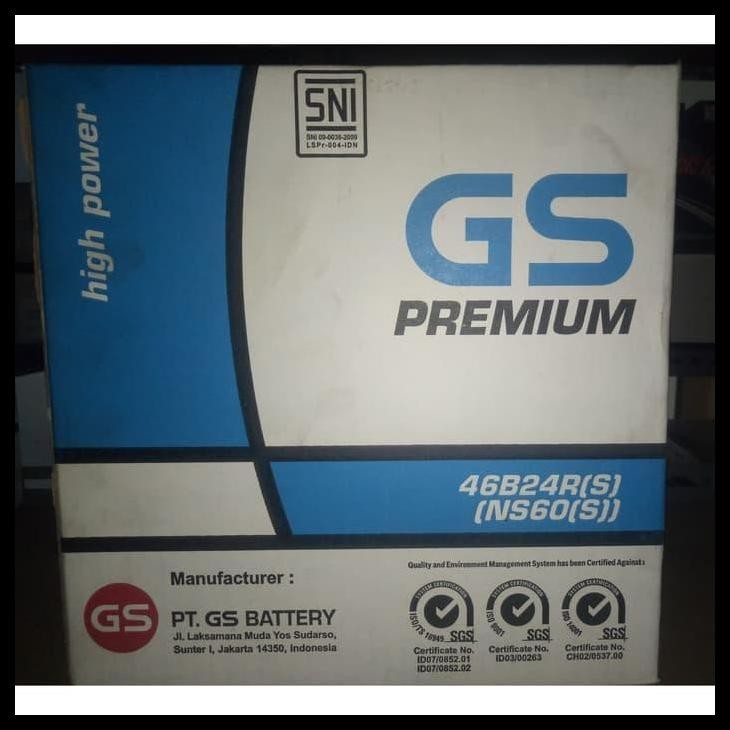 HOT DEAL AKI ACCU BASAH MOBIL GS PREMIUM ASTRA NS60S 46B24RS 12V-45AH ORIGINAL 