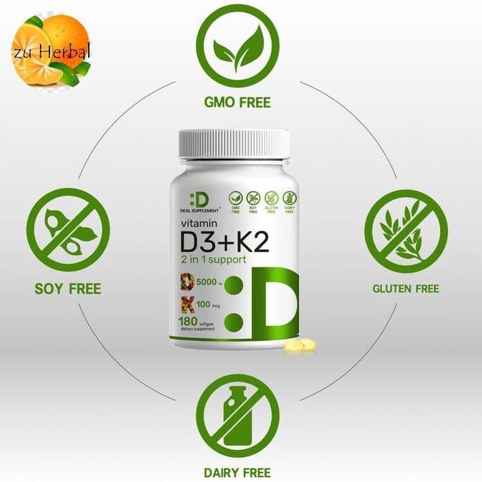 TERMURAH - (180 Softgel) Vitamin D3 K2 Deal 5.000UI