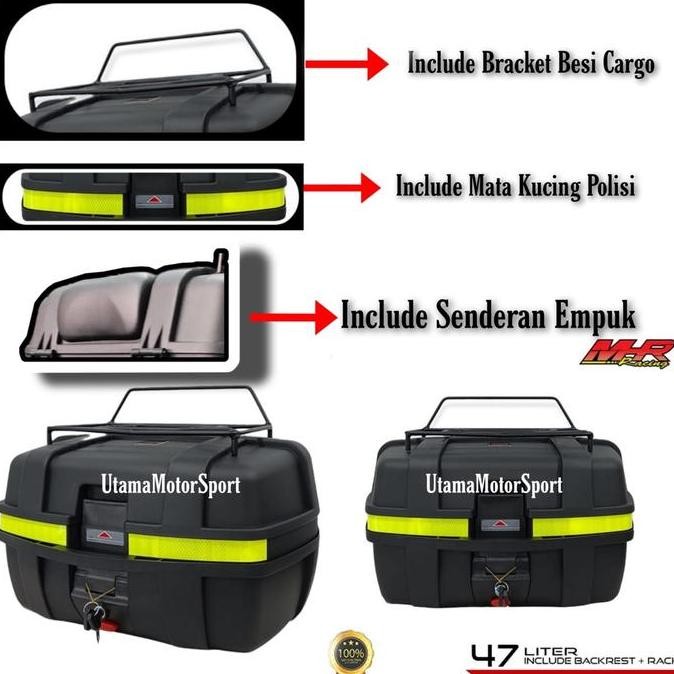 Paketan Box Motor Box Belakang Motor Honda All New Adv-150 / Adv-160 Box 47L + Bracket Box Honda Adv