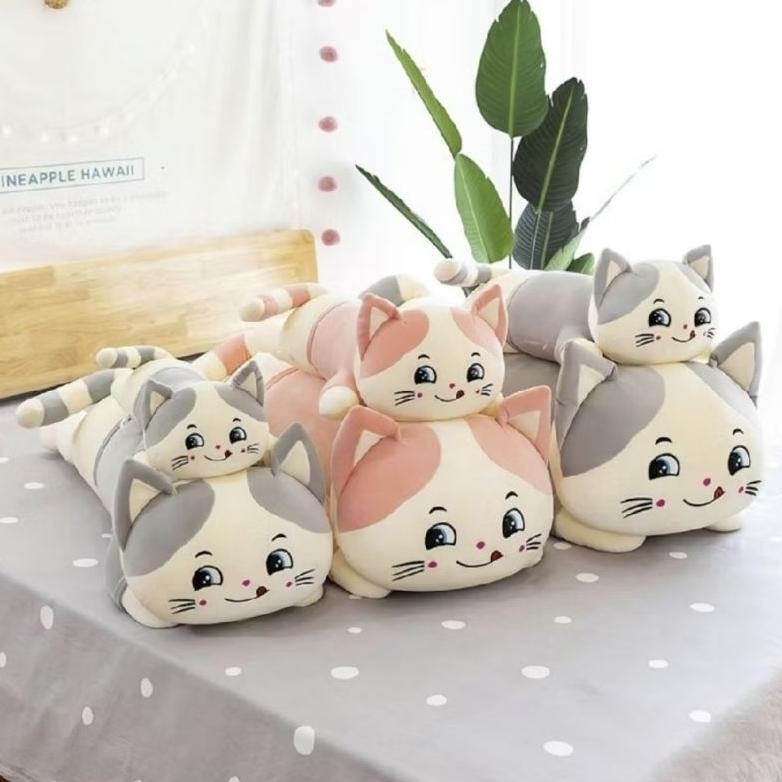 guling kucing jumbo panjang 100cm guling kucing anak miniso guling kucing Lying plushe besar guling 