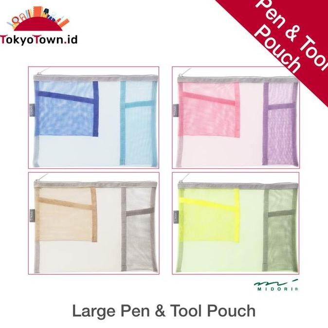 

Terlaris Midori Pen & Tool Pouch Mesh Pencil Case