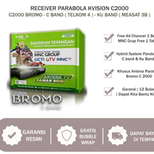 Terlaris Receiver Parabola Kvision Bromo C2000 Hd/ Receiver K-Vision Hybrid